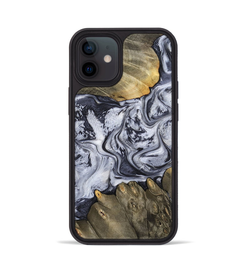 iPhone 12 Wood Phone Case - Loyd (Black & White, 798292)