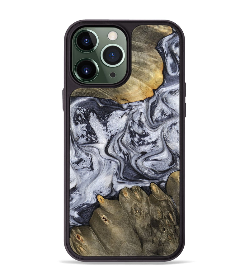 iPhone 13 Pro Max Wood Phone Case - Loyd (Black & White, 798292)