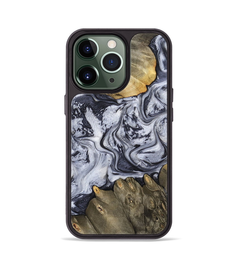 iPhone 13 Pro Wood Phone Case - Loyd (Black & White, 798292)
