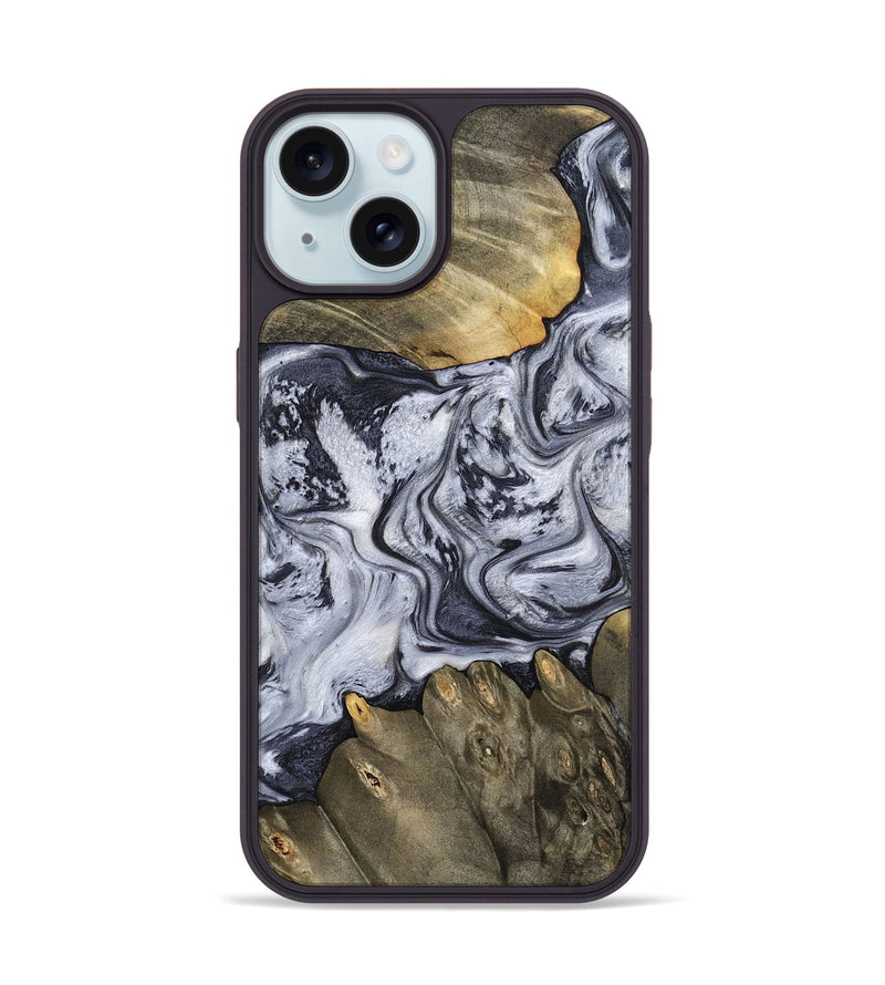 iPhone 15 Wood Phone Case - Loyd (Black & White, 798292)