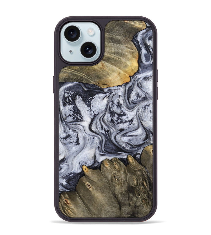 iPhone 15 Plus Wood Phone Case - Loyd (Black & White, 798292)