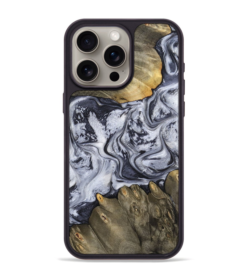 iPhone 15 Pro Max Wood Phone Case - Loyd (Black & White, 798292)