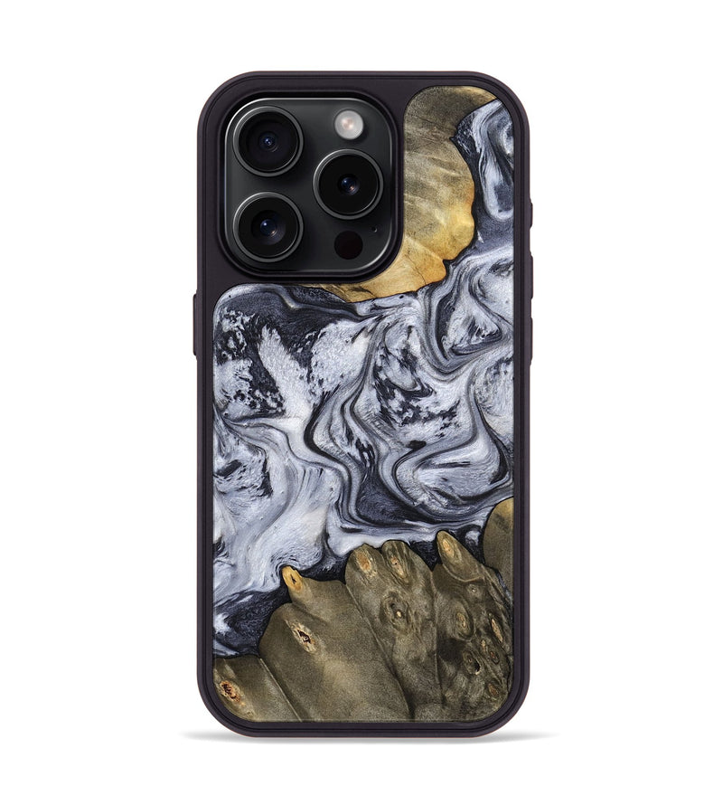 iPhone 15 Pro Wood Phone Case - Loyd (Black & White, 798292)