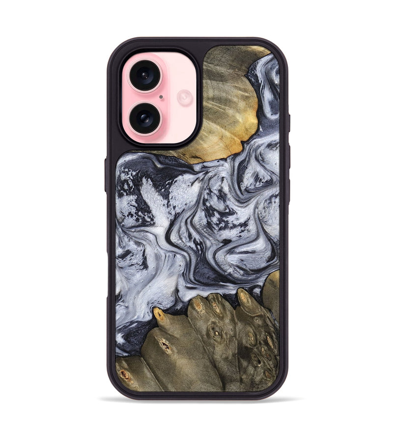 iPhone 16 Wood Phone Case - Loyd (Black & White, 798292)