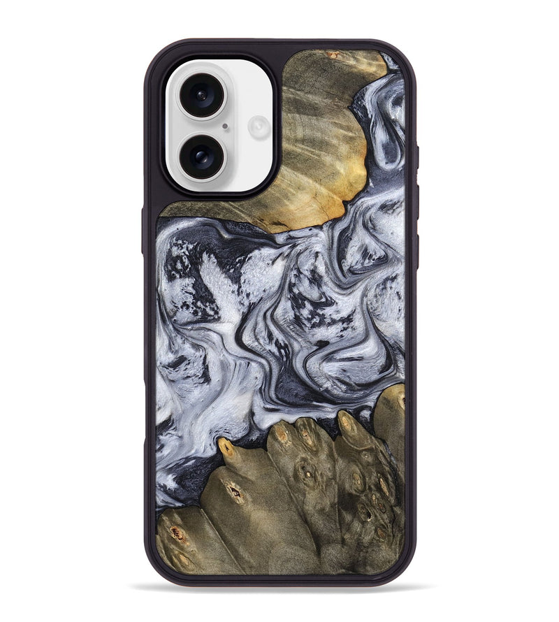 iPhone 16 Plus Wood Phone Case - Loyd (Black & White, 798292)
