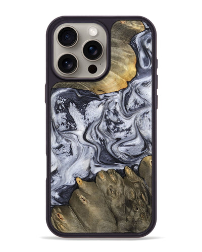 iPhone 16 Pro Max Wood Phone Case - Loyd (Black & White, 798292)