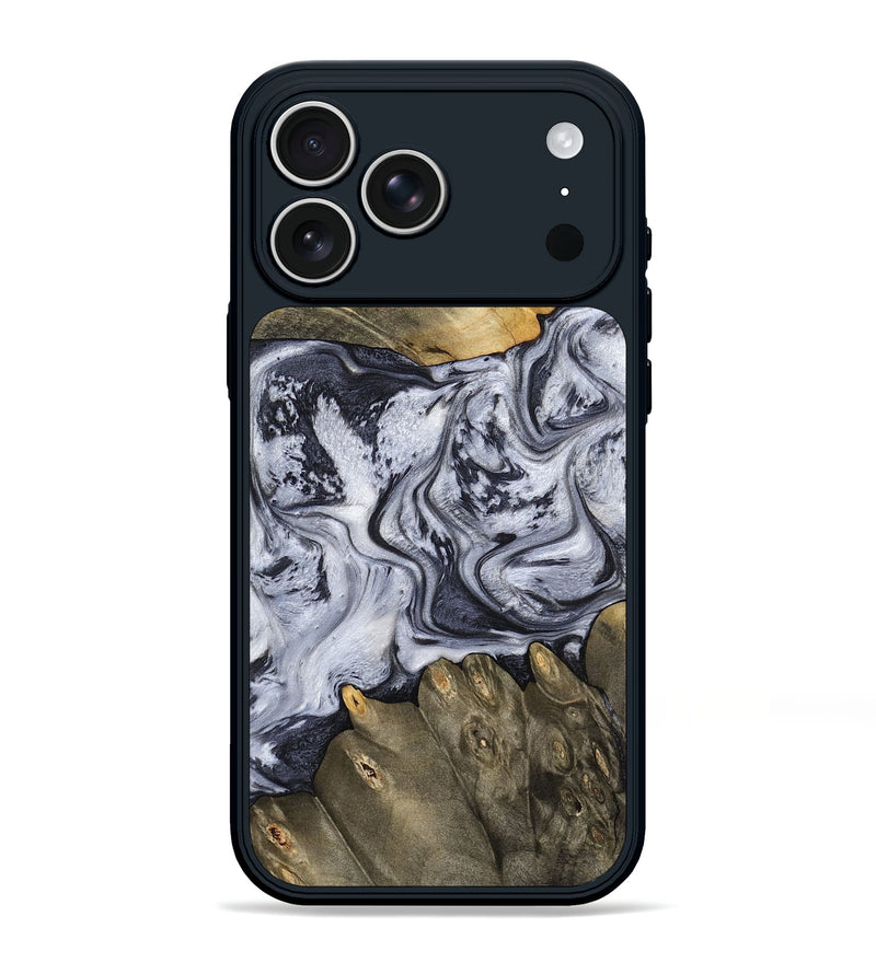 iPhone 17 Pro Max Wood Phone Case - Loyd (Black & White, 798292)