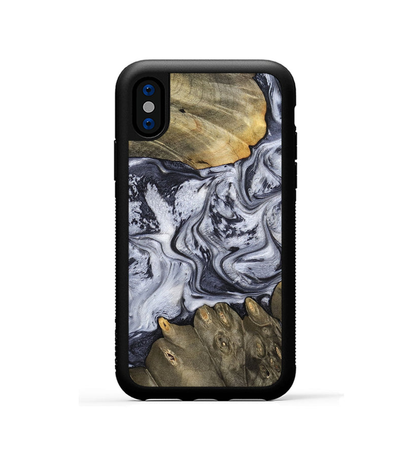 iPhone Xs Wood Phone Case - Loyd (Black & White, 798292)
