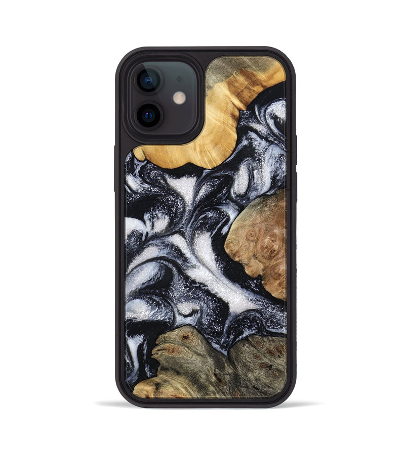 iPhone 12 Wood Phone Case - Luann (Black & White, 798293)