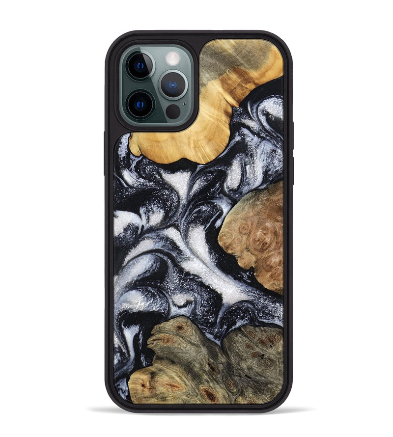iPhone 12 Pro Max Wood Phone Case - Luann (Black & White, 798293)