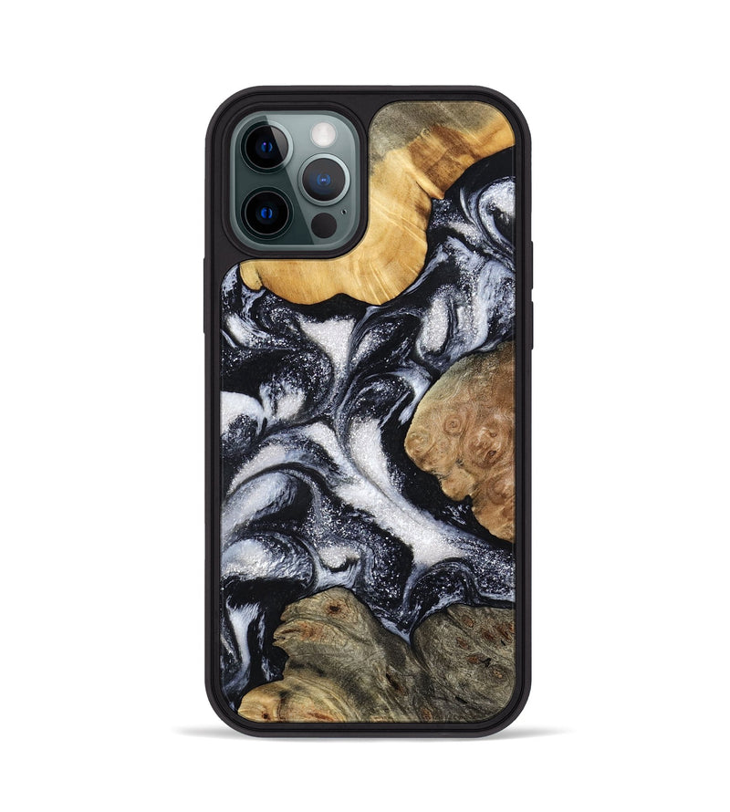 iPhone 12 Pro Wood Phone Case - Luann (Black & White, 798293)