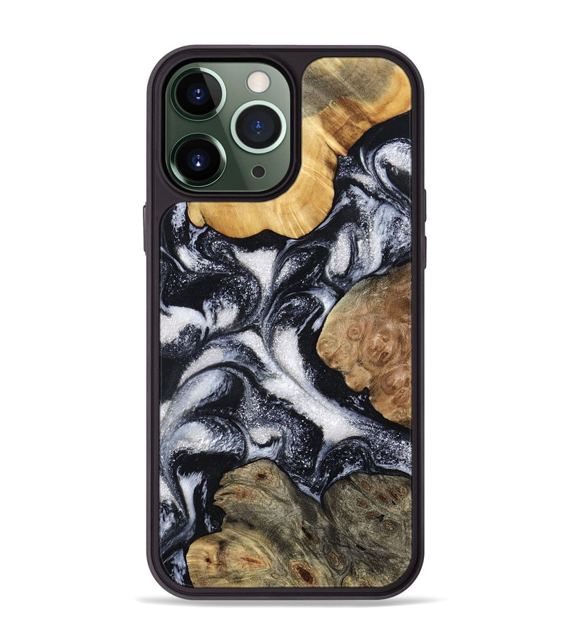 iPhone 13 Pro Max Wood Phone Case - Luann (Black & White, 798293)