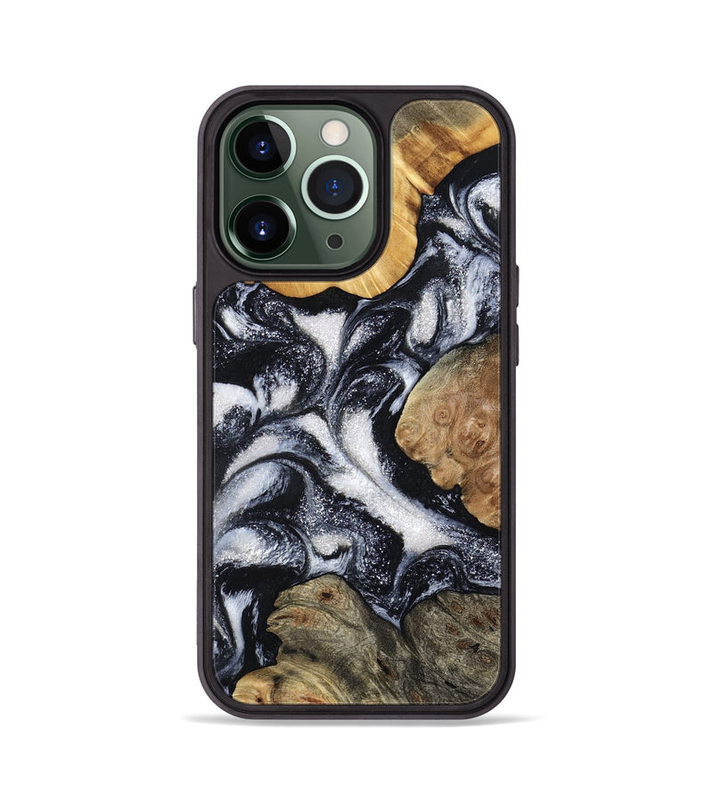 iPhone 13 Pro Wood Phone Case - Luann (Black & White, 798293)