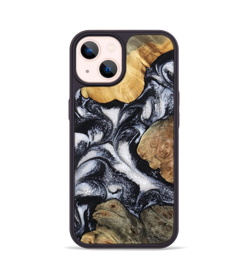 iPhone 14 Wood Phone Case - Luann (Black & White, 798293)