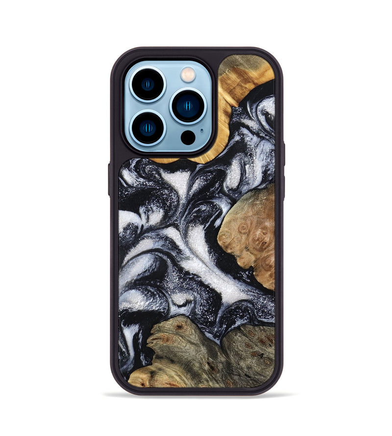 iPhone 14 Pro Wood Phone Case - Luann (Black & White, 798293)