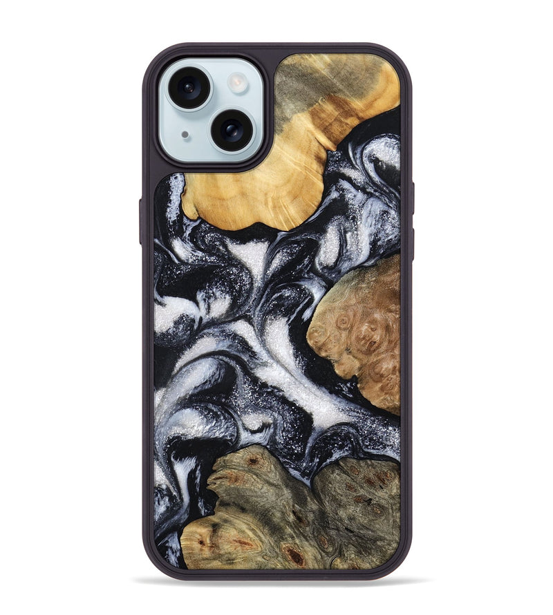 iPhone 15 Plus Wood Phone Case - Luann (Black & White, 798293)