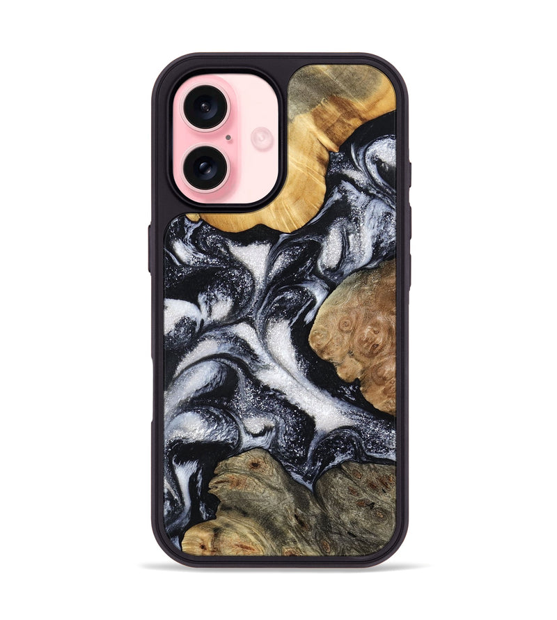 iPhone 16 Wood Phone Case - Luann (Black & White, 798293)