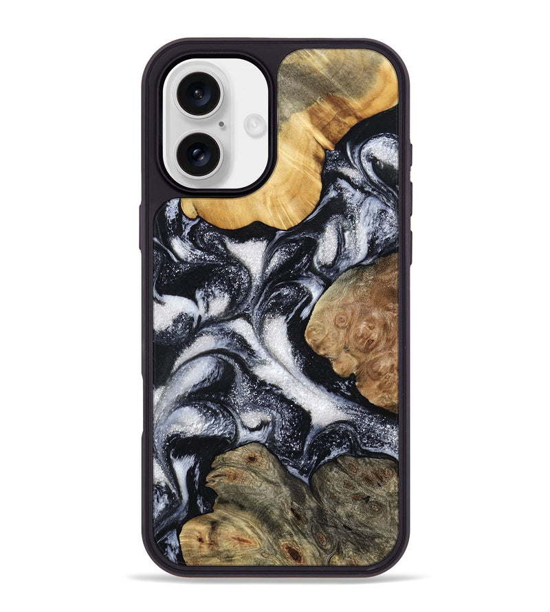 iPhone 16 Plus Wood Phone Case - Luann (Black & White, 798293)