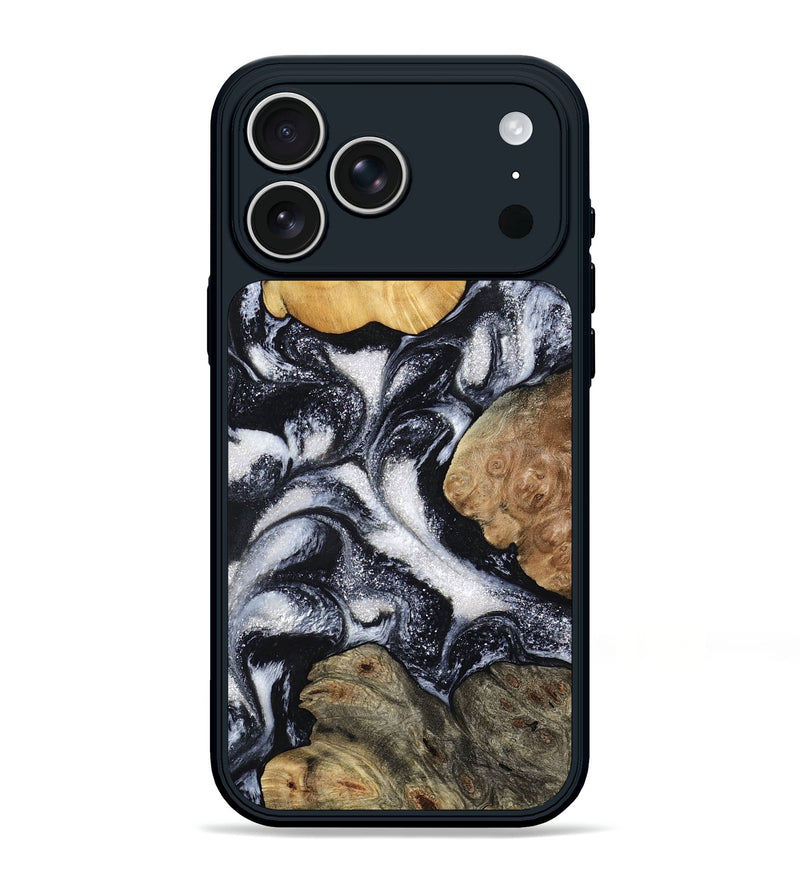 iPhone 17 Pro Max Wood Phone Case - Luann (Black & White, 798293)