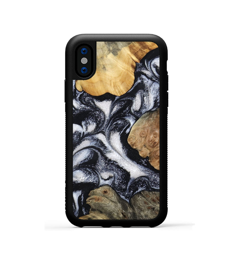 iPhone Xs Wood Phone Case - Luann (Black & White, 798293)