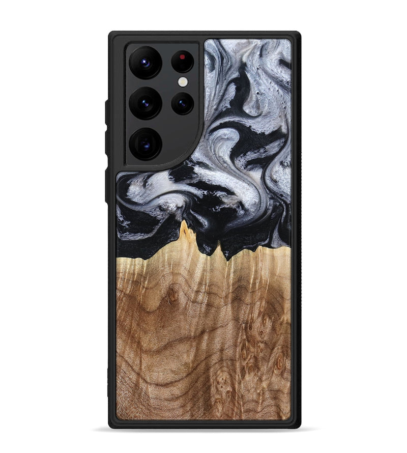 Galaxy S22 Ultra Wood Phone Case - Arely (Black & White, 798294)