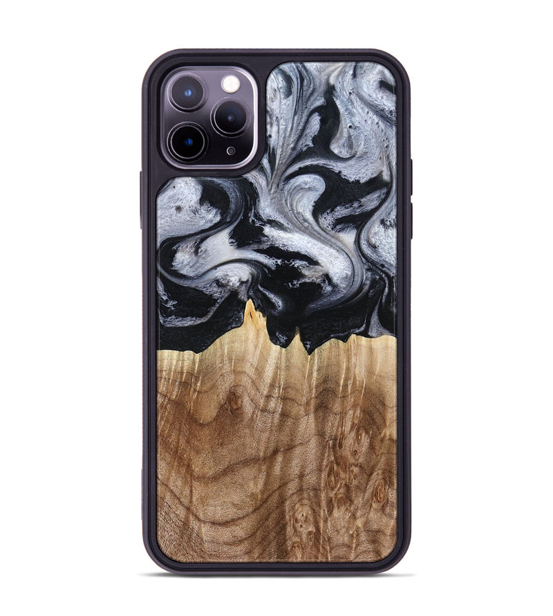 iPhone 11 Pro Max Wood Phone Case - Arely (Black & White, 798294)
