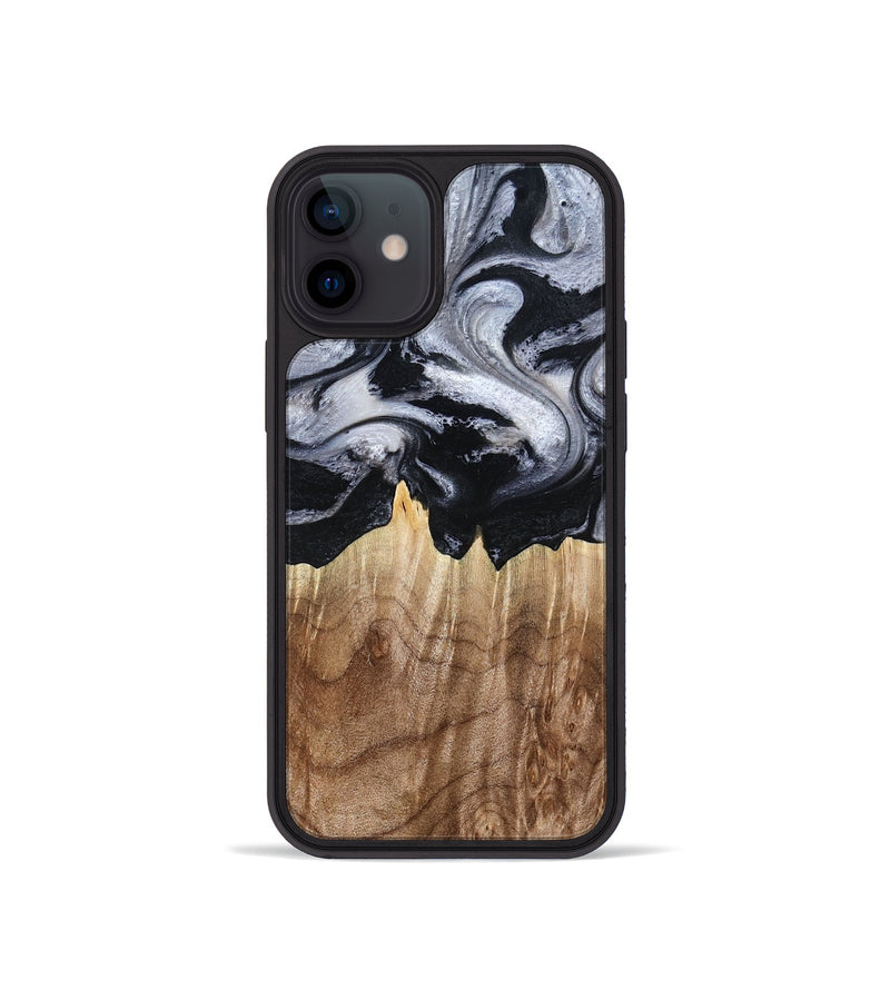 iPhone 12 mini Wood Phone Case - Arely (Black & White, 798294)