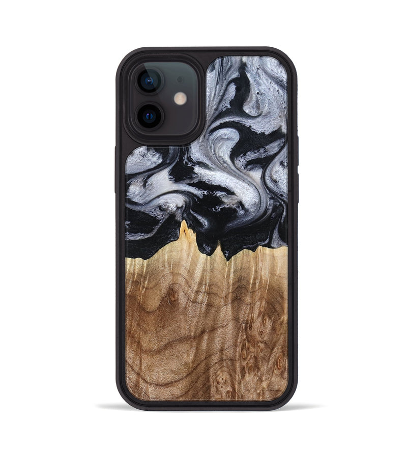 iPhone 12 Wood Phone Case - Arely (Black & White, 798294)