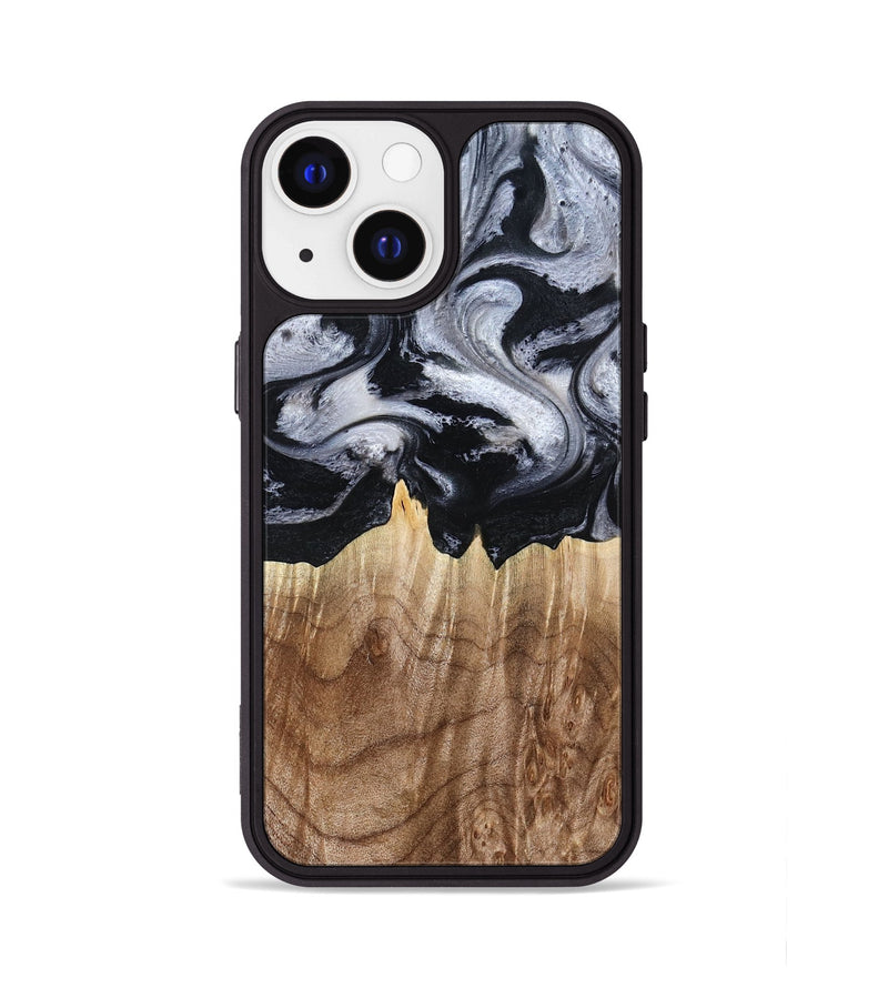 iPhone 13 Wood Phone Case - Arely (Black & White, 798294)
