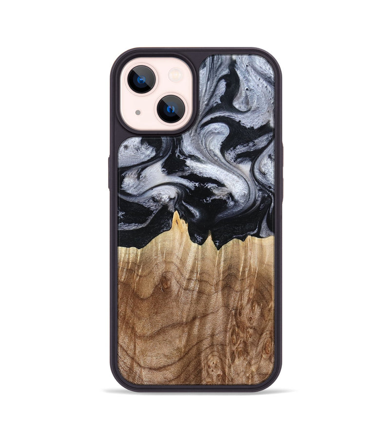iPhone 14 Wood Phone Case - Arely (Black & White, 798294)