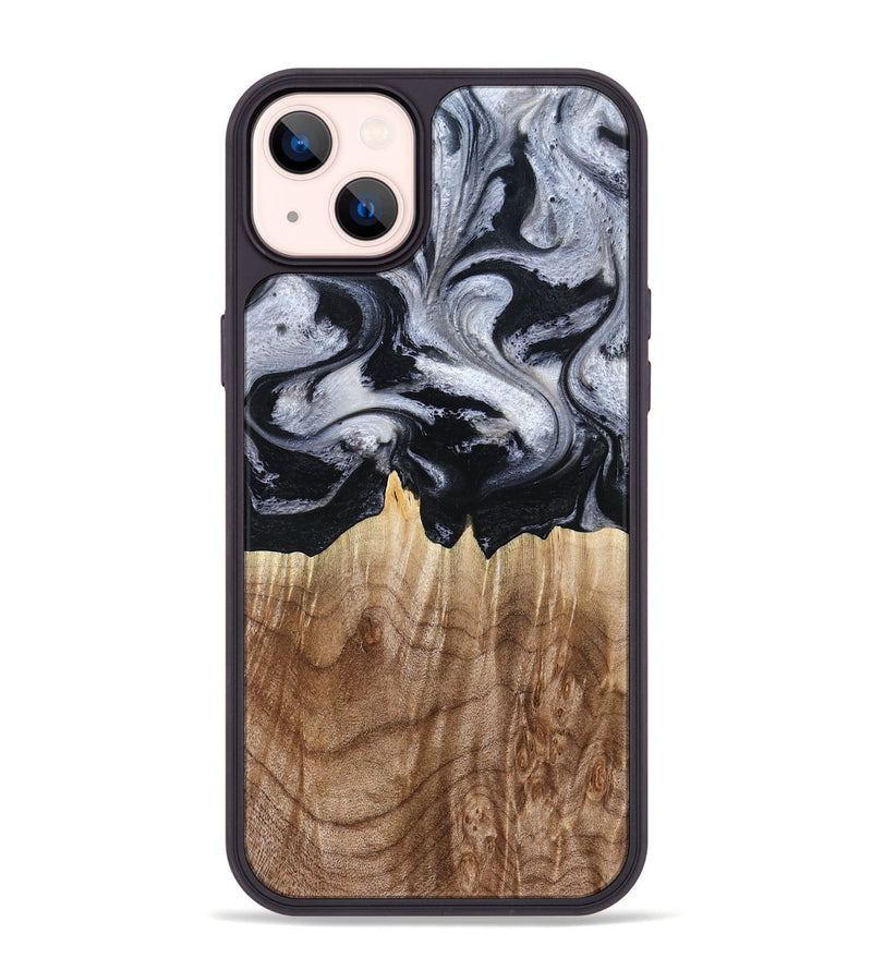 iPhone 14 Plus Wood Phone Case - Arely (Black & White, 798294)