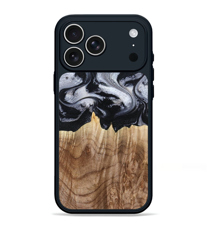 iPhone 17 Pro Max Wood Phone Case - Arely (Black & White, 798294)