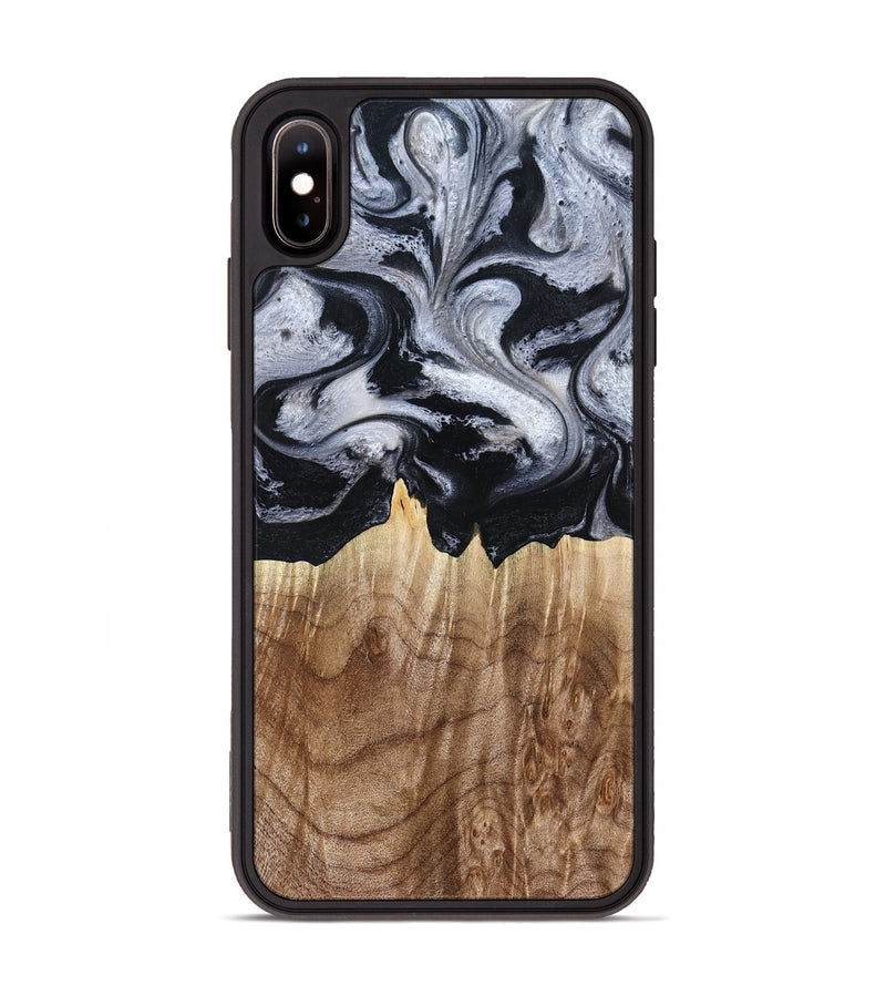 iPhone Xs Max Wood Phone Case - Arely (Black & White, 798294)