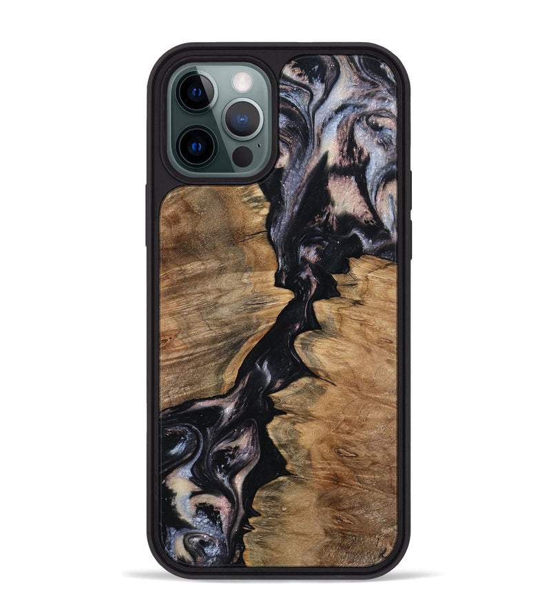 iPhone 12 Pro Max Wood Phone Case - West (Black & White, 798295)