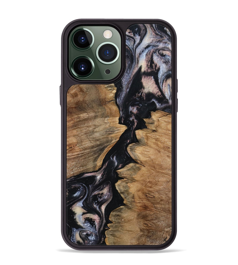 iPhone 13 Pro Max Wood Phone Case - West (Black & White, 798295)