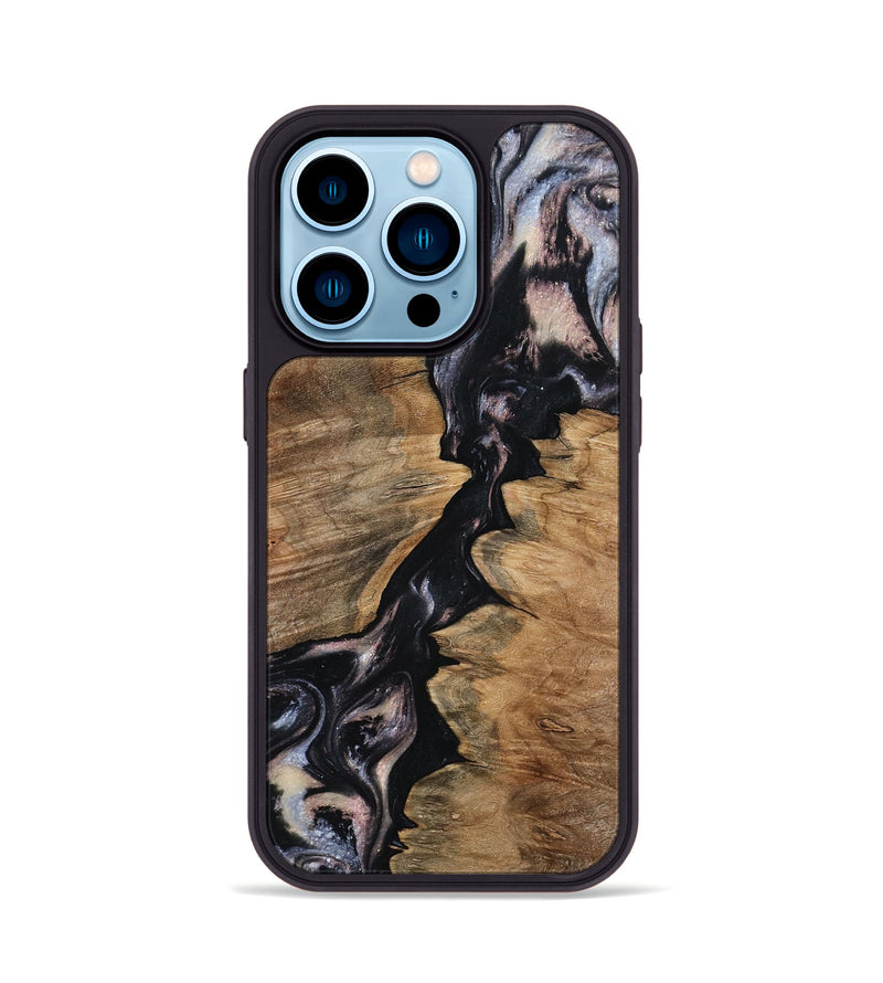 iPhone 14 Pro Wood Phone Case - West (Black & White, 798295)