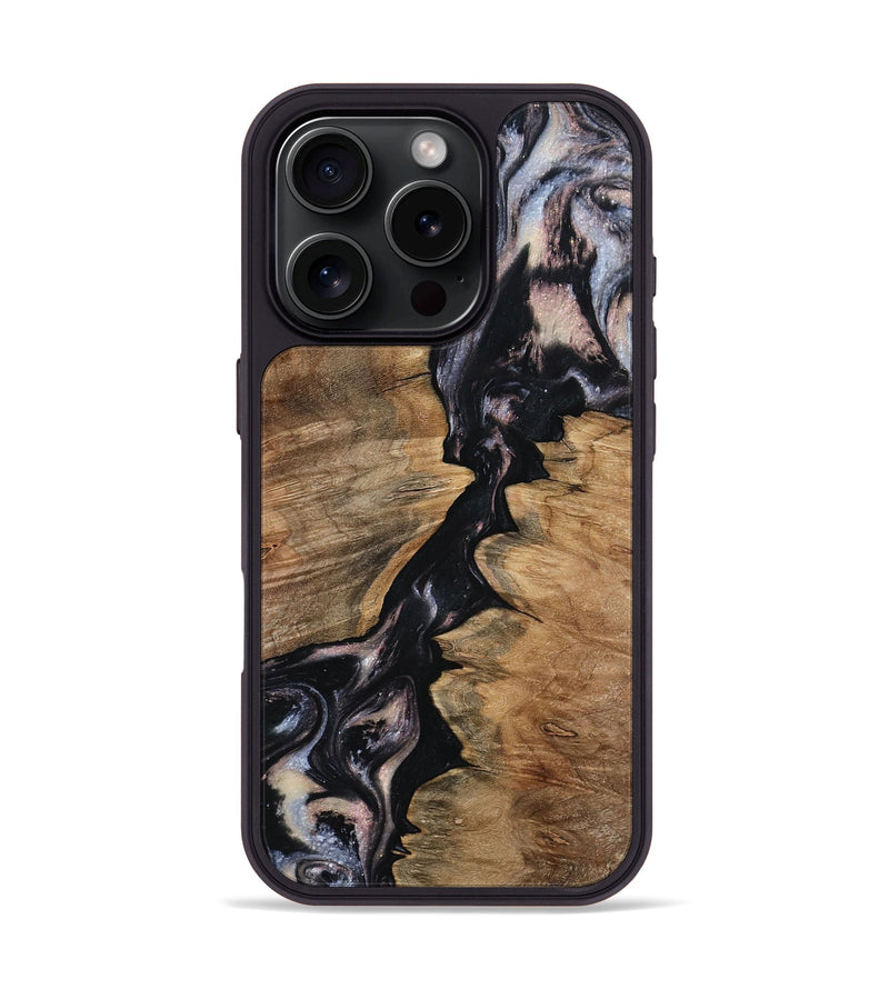 iPhone 16 Pro Wood Phone Case - West (Black & White, 798295)