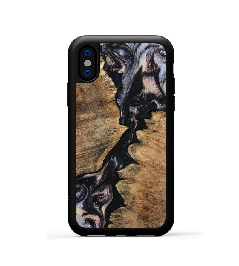 iPhone Xs Wood Phone Case - West (Black & White, 798295)