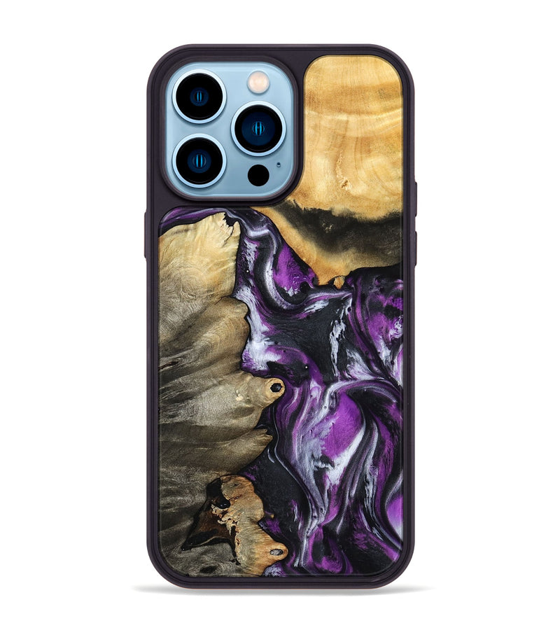 iPhone 14 Pro Max Wood Phone Case - Myah (Purple, 798301)