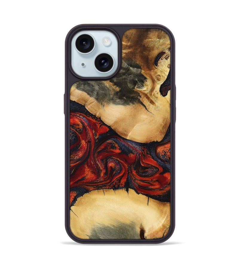 iPhone 15 Wood Phone Case - Cadence (Red, 798302)