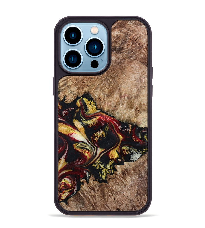 iPhone 14 Pro Max Wood Phone Case - Alivia (Red, 798308)