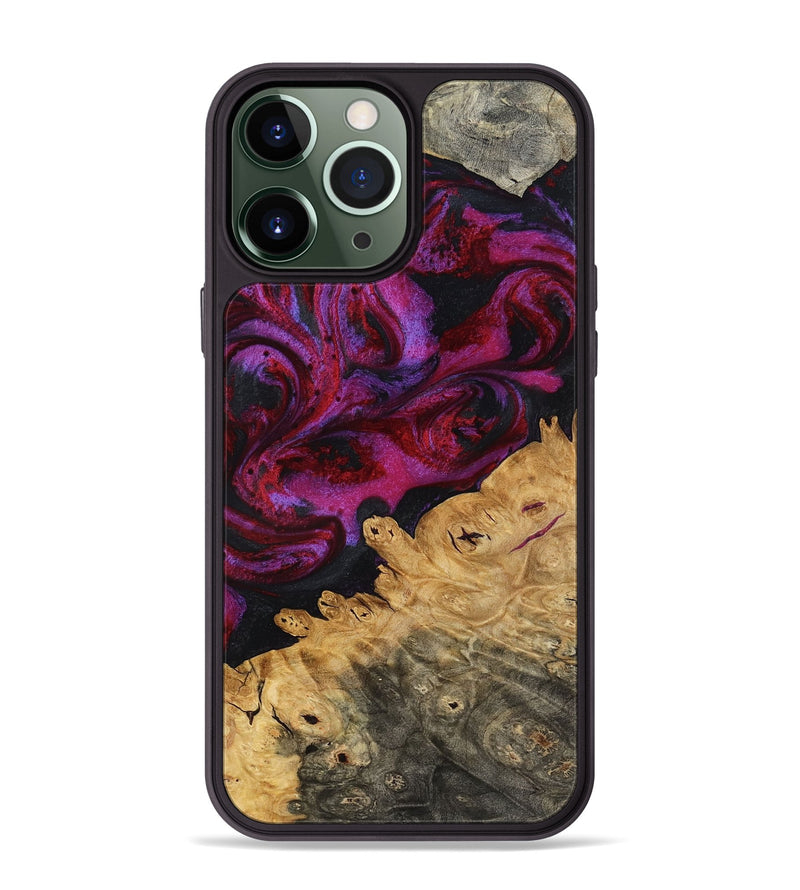 iPhone 13 Pro Max Wood Phone Case - Adriel (Red, 798316)