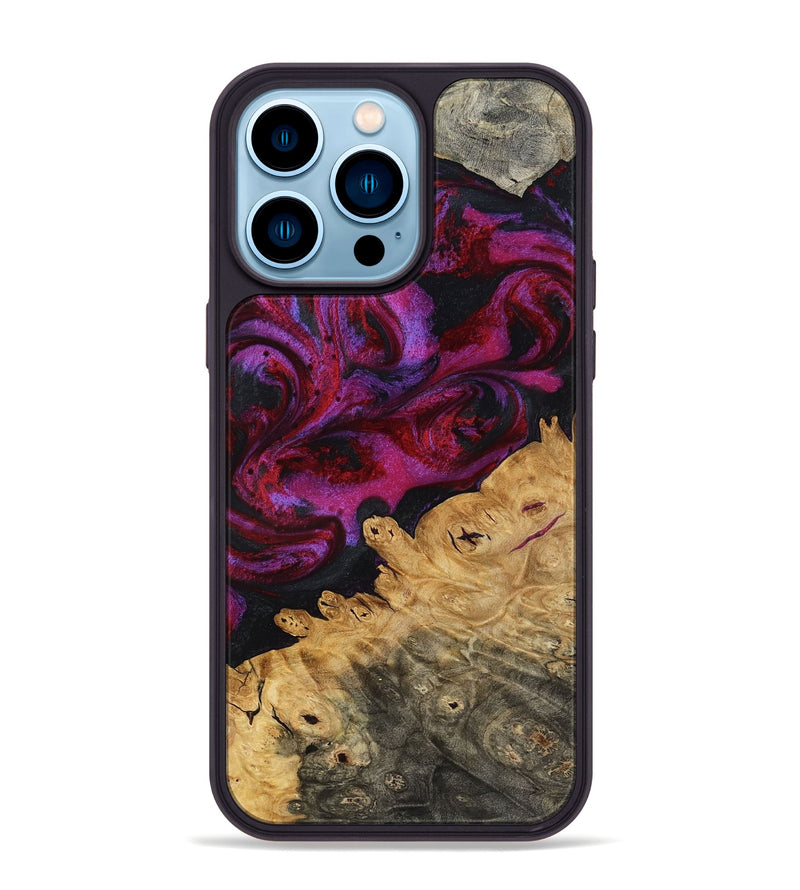 iPhone 14 Pro Max Wood Phone Case - Adriel (Red, 798316)