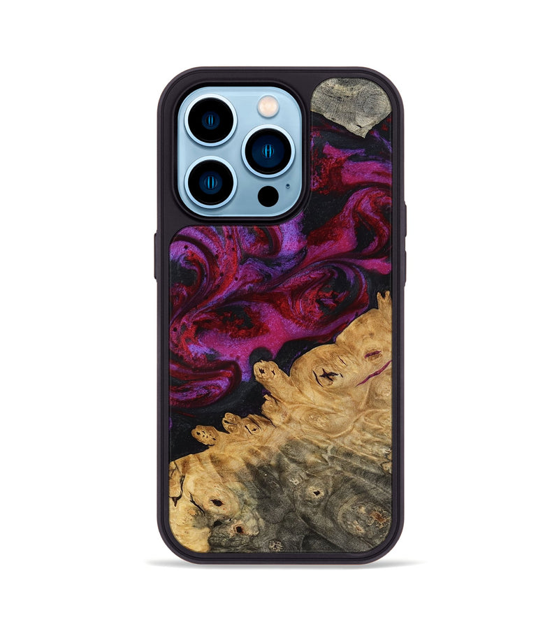 iPhone 14 Pro Wood Phone Case - Adriel (Red, 798316)