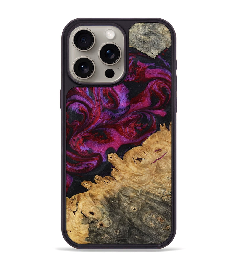 iPhone 15 Pro Max Wood Phone Case - Adriel (Red, 798316)