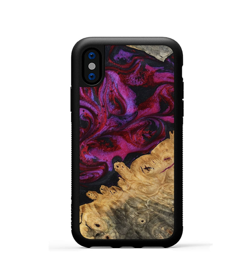 iPhone Xs Wood Phone Case - Adriel (Red, 798316)