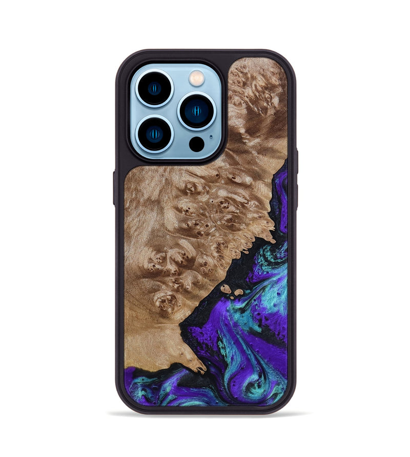 iPhone 14 Pro Wood Phone Case - Kennedy (Purple, 798317)
