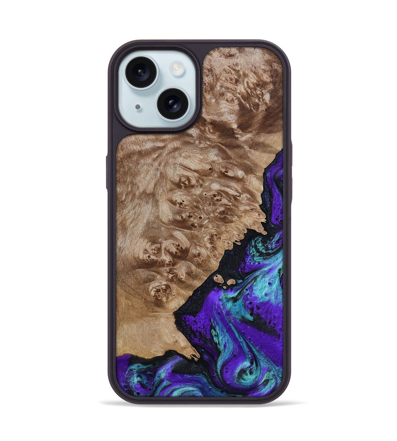 iPhone 15 Wood Phone Case - Kennedy (Purple, 798317)