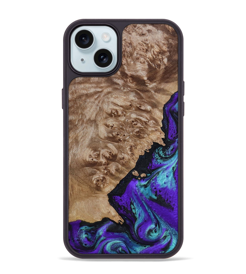 iPhone 15 Plus Wood Phone Case - Kennedy (Purple, 798317)