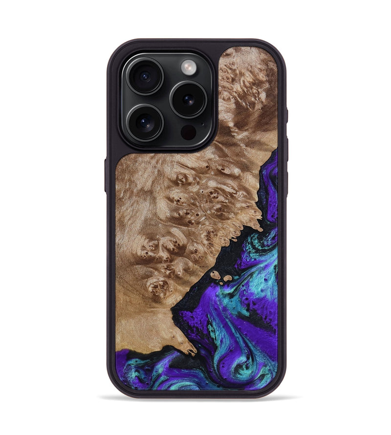 iPhone 15 Pro Wood Phone Case - Kennedy (Purple, 798317)